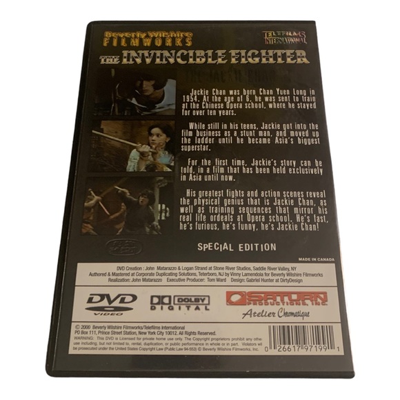 INVINCIBLE FIGHTER - THE JACKIE CHAN STORY DVD 
Special Edition 2000 - Picture 2 of 2